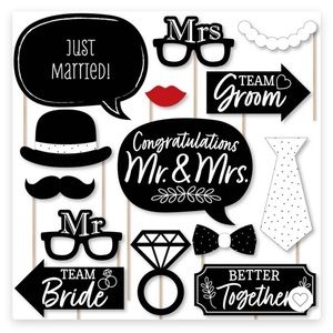 New Unopened! Wedding Photobooth Prop Set - Count 20 - New in package